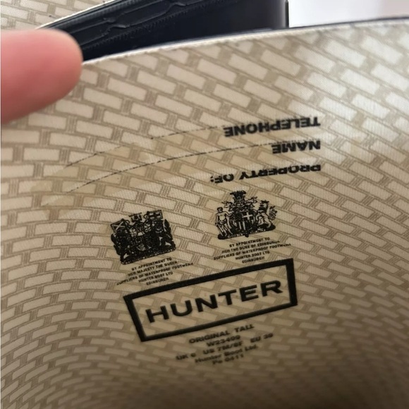 Hunter Original Tall Adjustable Rain Boots Black W 8 M7 EU39 Good Conditi - Picture 6 of 8
